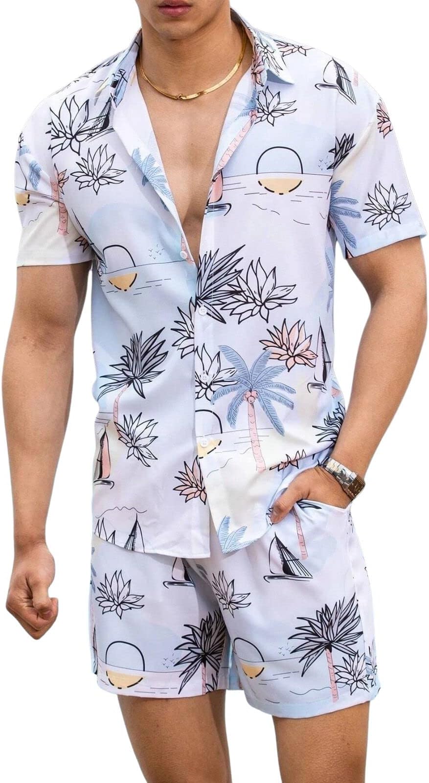 OM SAI LATEST CREATION Co Ord Set for Men | Night Suit | T-Shirt and Shorts Set for Man | Night Dress | Pyjama Set | Summer Wear | Lounge wear | Beach Outfit