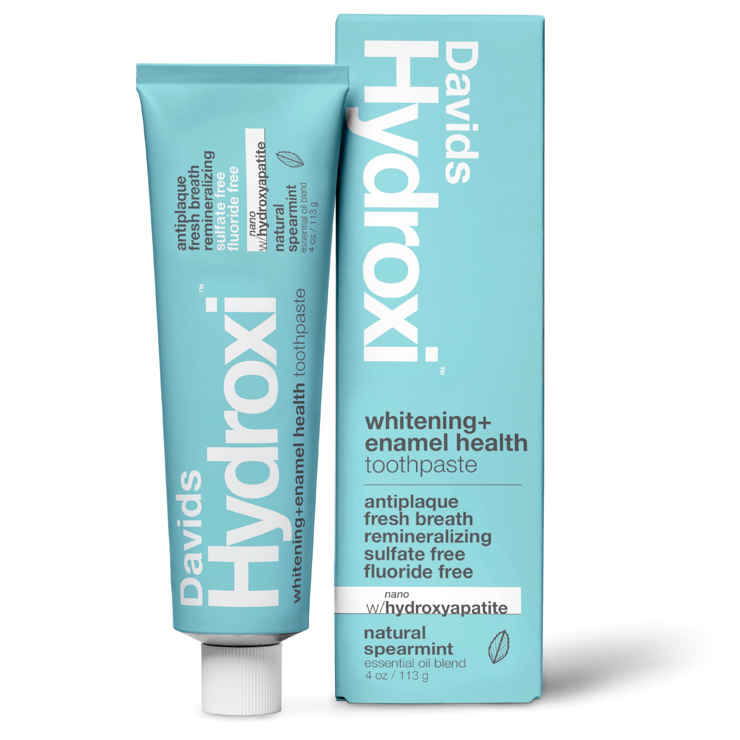 Davids Hydroxi Nano Hydroxyapatite Toothpaste for Enamel Health & Whitening, Kid Friendly Spearmint Flavor (4 oz) - main product image