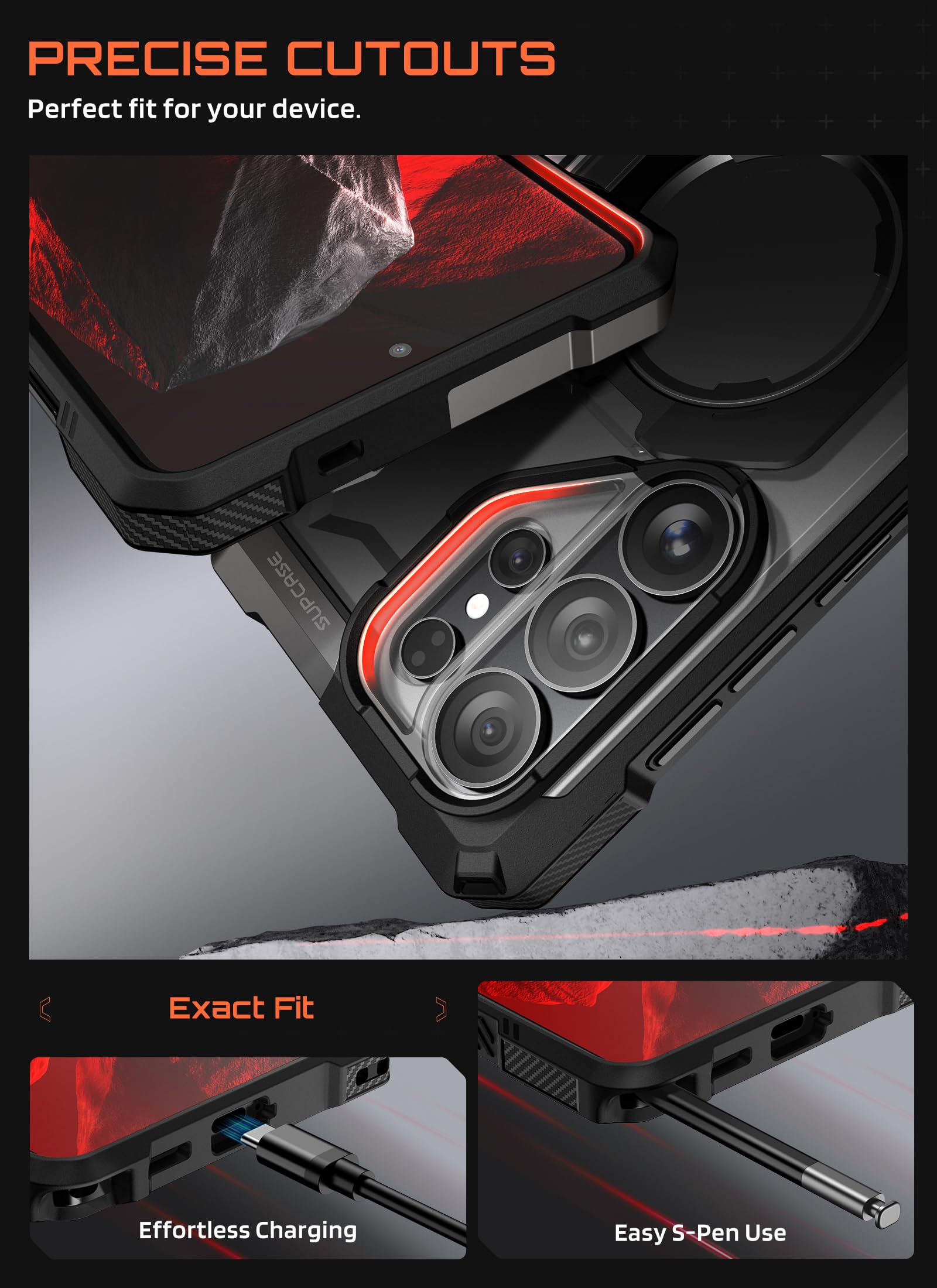 SUPCASE for Samsung Galaxy S26 Ultra Case with Kickstand (Unicorn Beetle Grip), [Wireless Charge Compatible] [Military-Grade Protection] Heavy-Duty Magnetic Phone Case for S26 Ultra 6.9 Inch, Dark