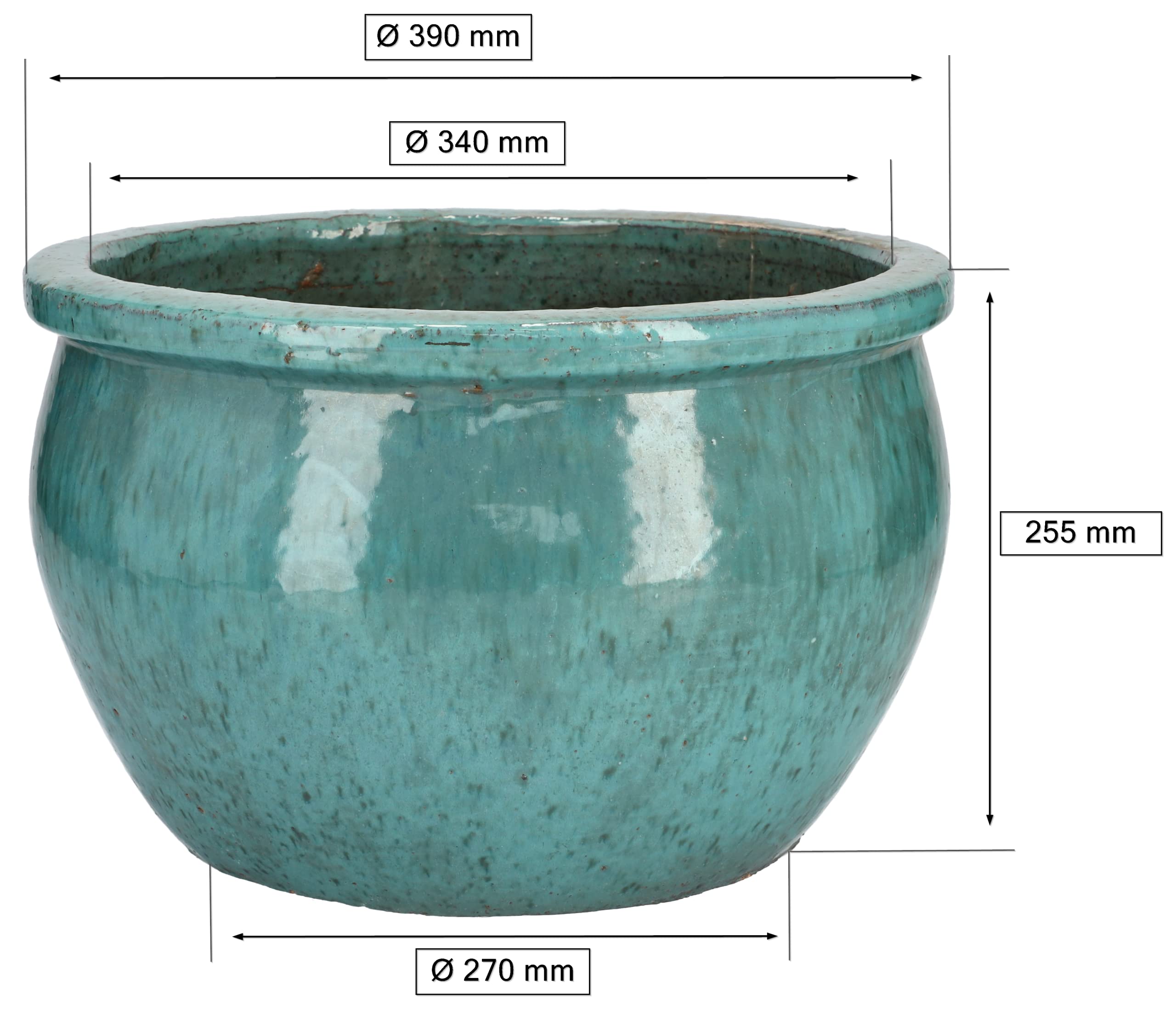 Kotarbau Pot De Fleurs Rond Céramique Miroir Vert/Doré 100 Mm - Design Élégant Et Réfléchissant
