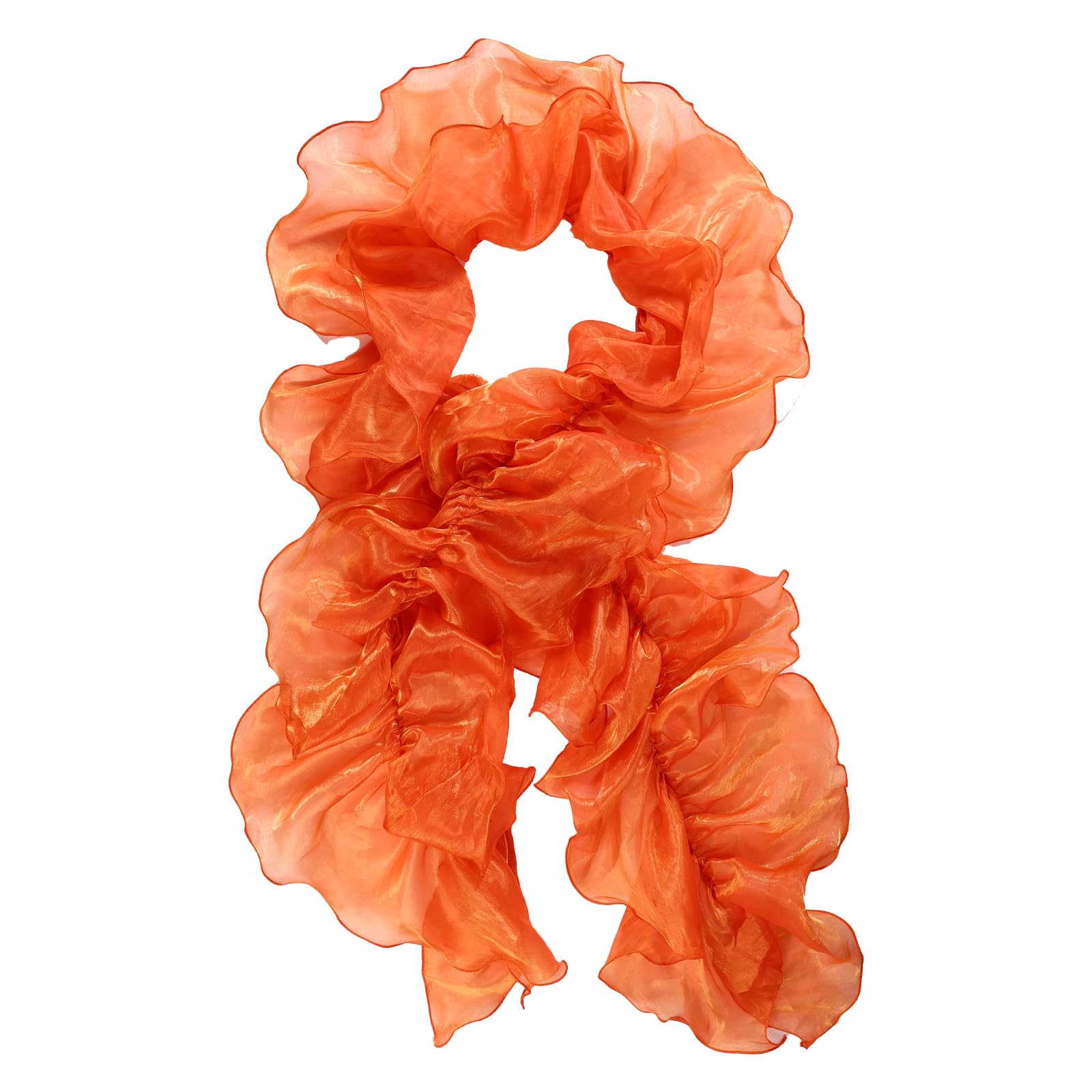 Mikovivi Organza Boa, 1920s Tulle Boa Scarf Wrap for Women (Orange)
