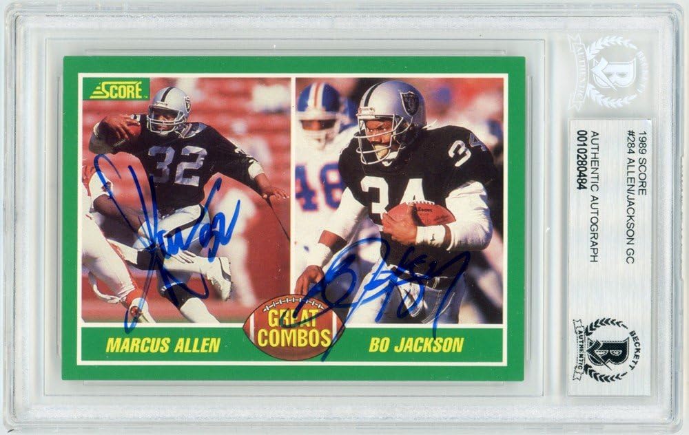 Amazon.com: Marcus Allen Bo Jackson 1989 Score Football Great Combos ...