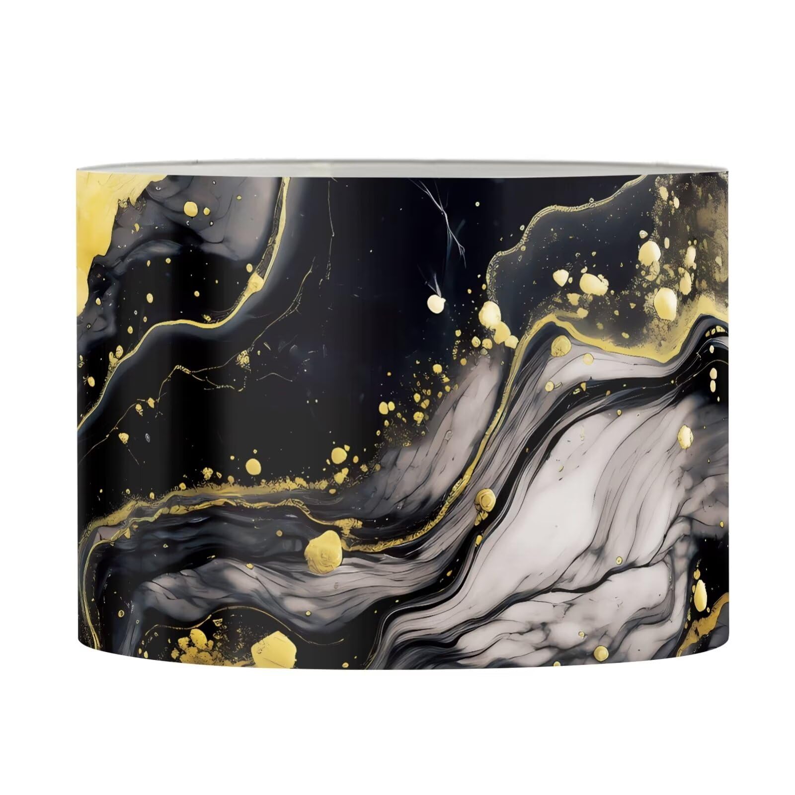 FANCOSAN Black Marble Decorative Lampshades Tie-Dye Design Trendy Table Lamp Shades with Spider Attachment-L — image 1