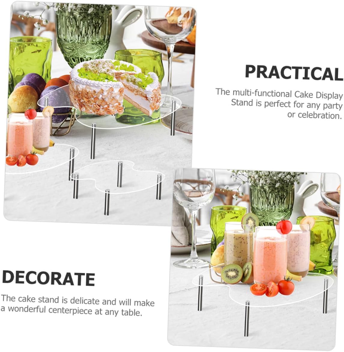 Vaguelly Acrylic Tiered Display Stand Set for Collectible Figures and Mini Cakes, Multi-layer Organizer Medium, Large Extra Large Sizes, Suitable for Storage and Party Dessert Table