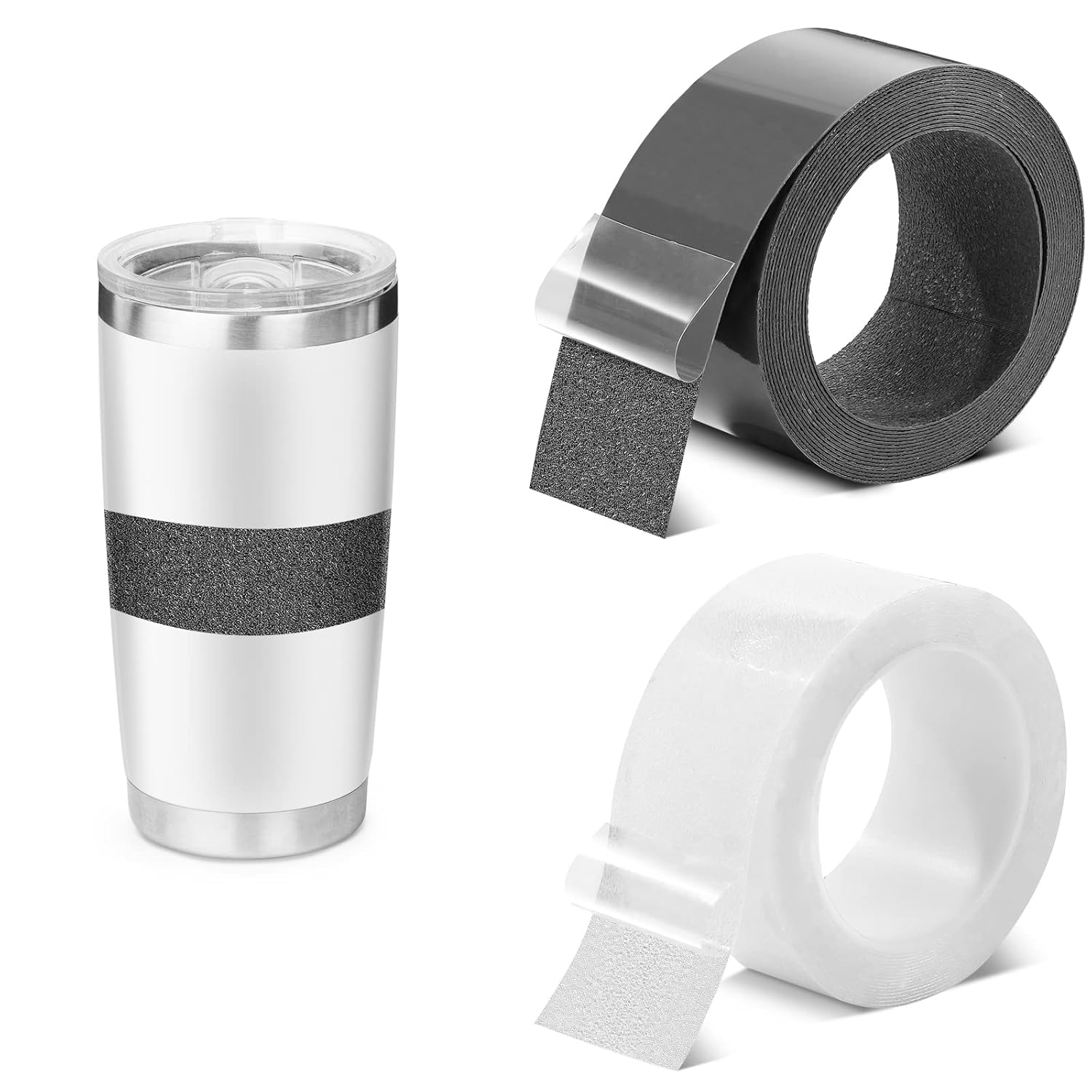 2 Rolls 1.97'' x 16.4 Feet Non Abrasive Grip Tape Heavy Duty Waterproof