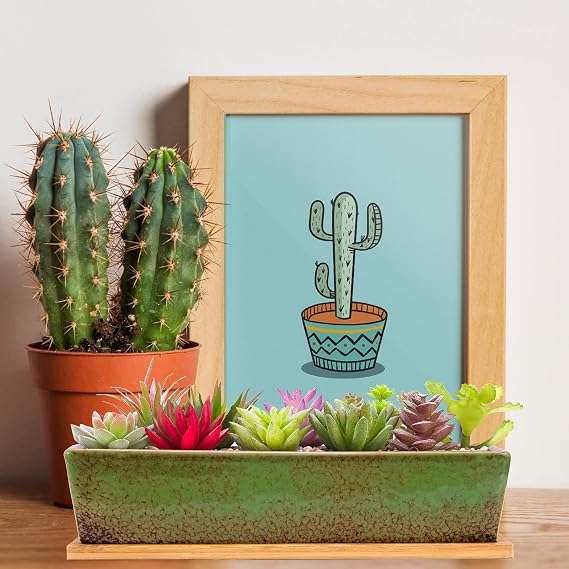 Succulent Plant Pots - 30.5CM Large Succulent Planters with Drainage Tray, Window Sill Planter, Long Rectangle Ceramic Pots for Indoor Cactus Plants Shallow Bonsai Window Box for Home Garden Decor