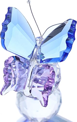 Miniatura 5 de Paquete de 4 figuras de mariposa de cristal con base de bola para decoración del hogar, boda, mariposas de cristal, figura de animales de cristal