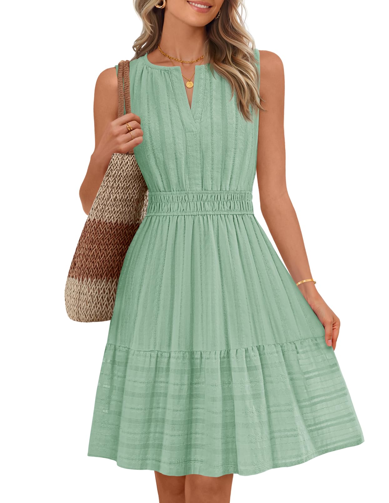 MEROKEETY Summer Casual Mini Sundress
