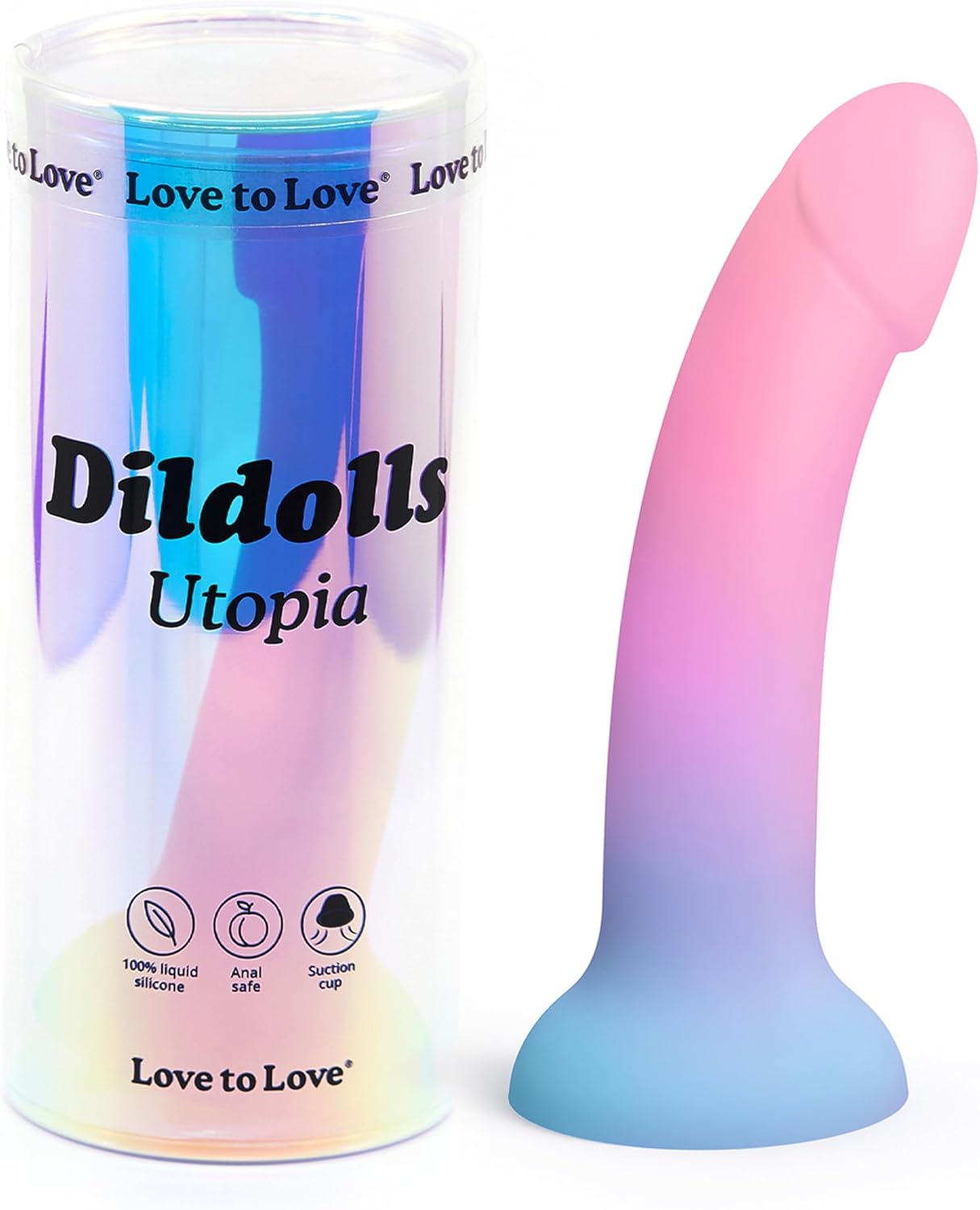 Love to Love Dildolls Utopia - Flexible Dildo with Curved Style - Ultra Soft Silicone Dildo for Women Adult Sex - Smooth Penis Female Sex Toy - Women Sex Toys