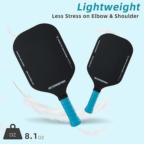 Miniatura 3 de Pickleball paddles set of 2  Rackets are made to USAPA standards  3k fibreglass textured surface rimless design  16 mm polypropylene honeycomb core