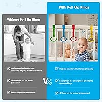 Vista 3 de 8 anillos de dominadas para corralitos de juegos, anillos de seguridad ajustables de plástico para bebés, asistente de caminar para niños pequeños