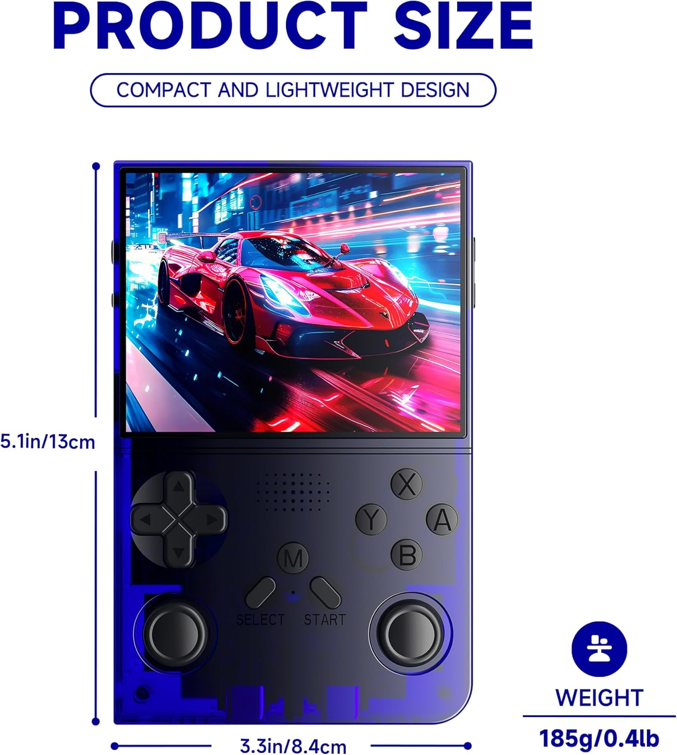 R40 Retro Handheld Game Console - Open Source System,3.5" IPS Screen, 18,000+ Classic Games, 128G TF Card, 3000mAh Battery, Portable Gaming Player for Travel, Retro Gaming Console, Blue - Image 9