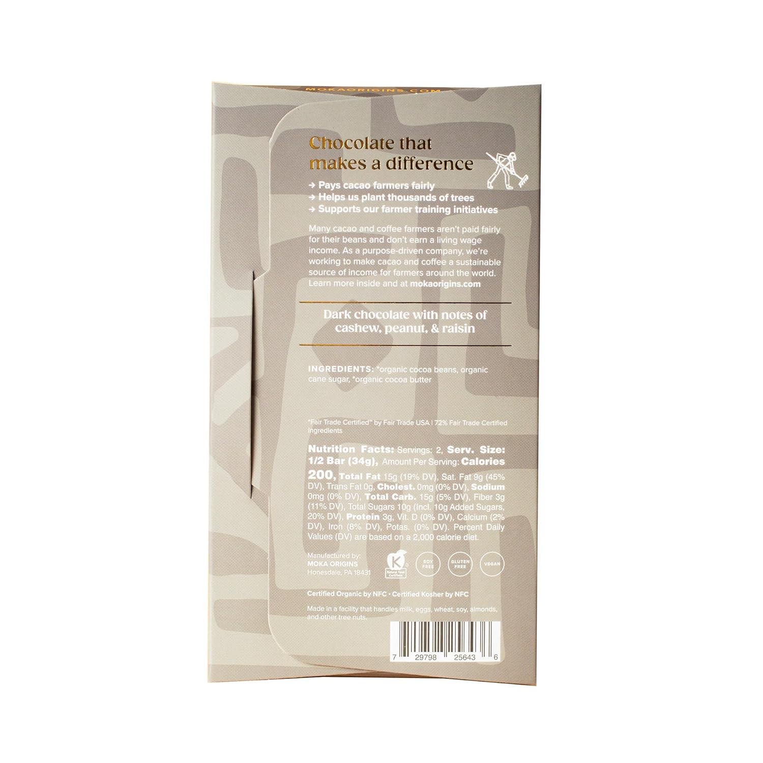 Moka Origins Organic Chocolate Bar Pack – Bean-to-Bar, Direct & Fair Trade, Small-Batch, Ethically Sourced, Gourmet, Artisan Craft Chocolate (12-Pack, Variety)