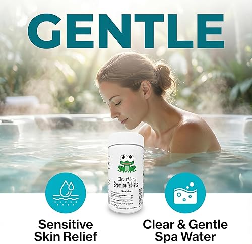 Miniatura 4 de ClearView Tabletas de bromo de 1 pulgada y 2 libras para spas, pestañas de bromación, desinfectante químico para piscinas y jacuzzis, mata bacterias