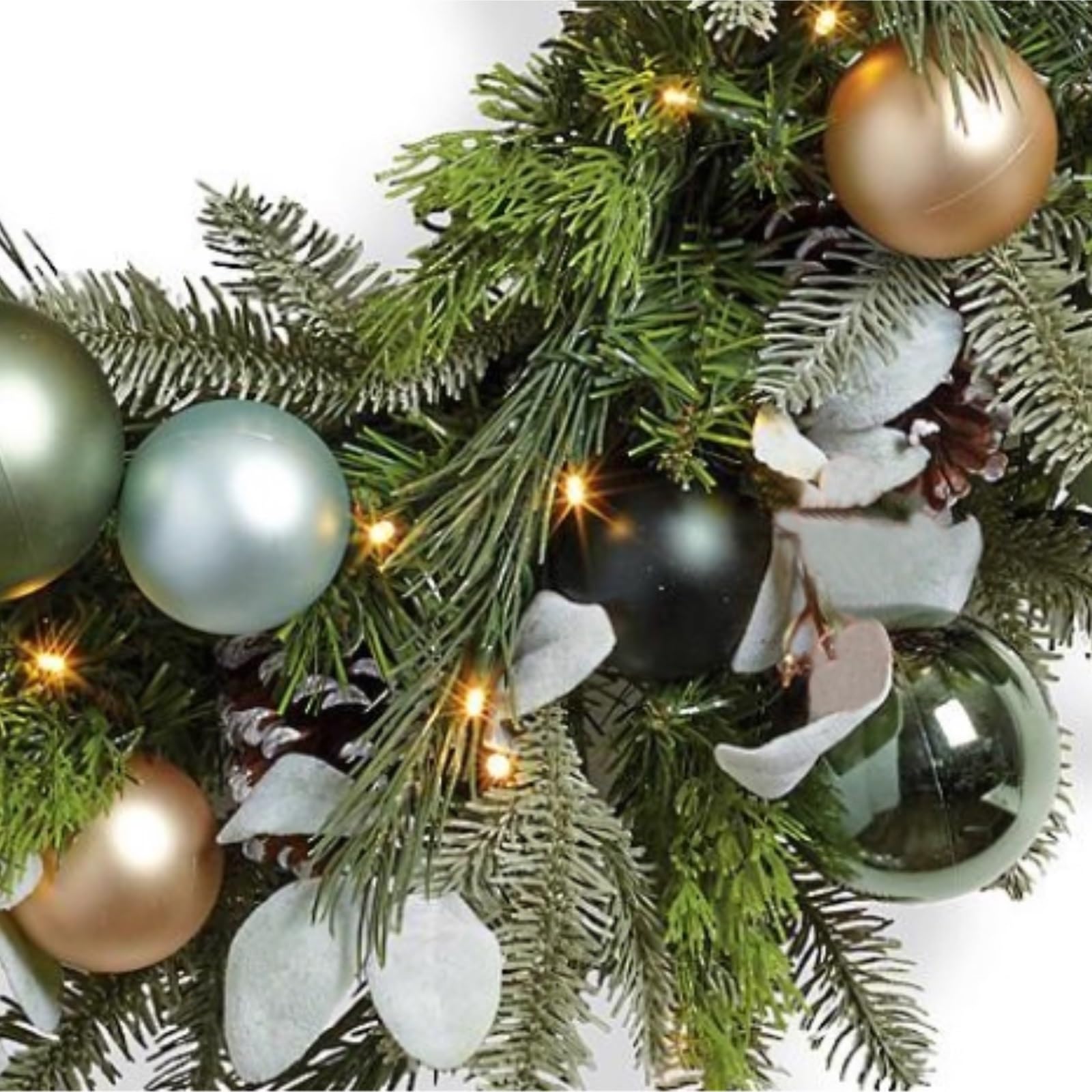 Winterkranz Dekokranz Weihnachtstürkranz Mit Zapfen, Festliche Wanddekoration Adventskranz Christbaumschmuck