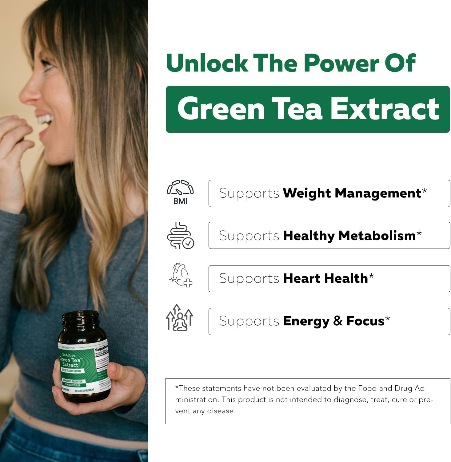 SoActive Green Tea™ Extract - Clinically Studied Green Tea Phytosome - Up to 200% Better Absorption & Bioavailability - Clinically Validated Dose - Supports Metabolism & Weight Management - 60 Caps - Image 4