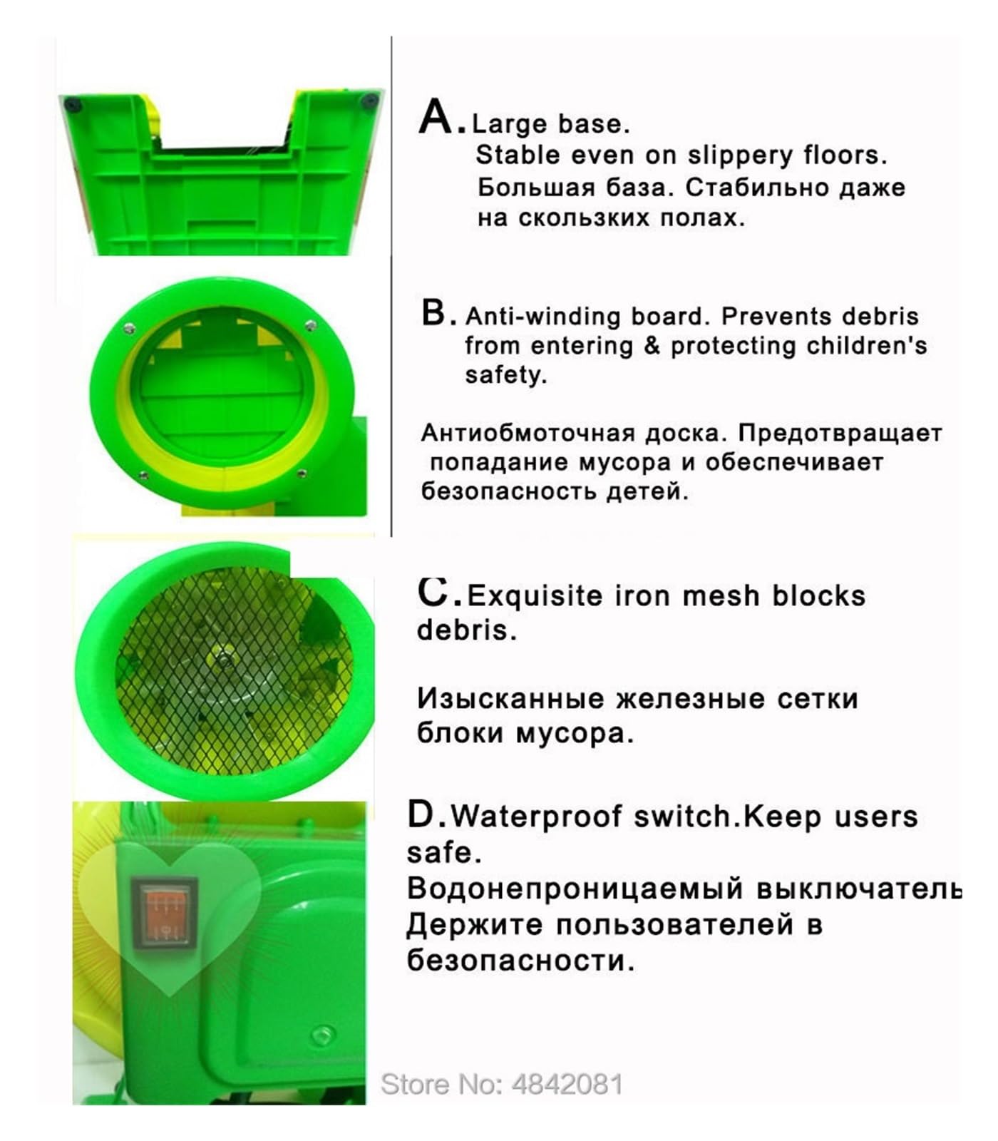 Aeratore centrifugo, 950-1100W Piccolo ventilatore elettrico di scarico della polvere, centrifugo modello gonfiabile, pompa dell'aeratore(1100W)
