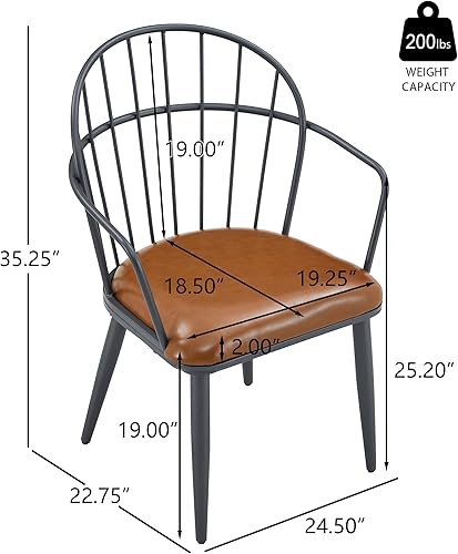 Miniatura 2 de Christopher Knight Home Drats - Juego de 2 sillas de comedor, silla de comedor tapizada de piel sintética, silla de cocina tapizada de piel