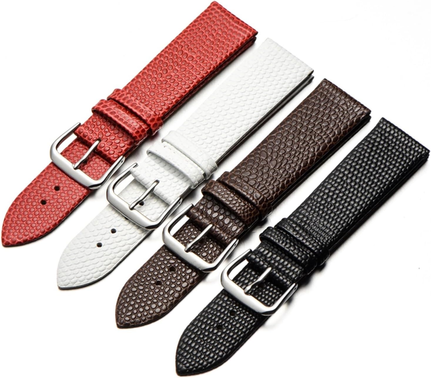 Cong Yi 10mm 12mm 14mm 16mm 18mm 20mm New Women Black Brown Red Genuine Leather Watch Band Strap Bracelet With Pin Buckle