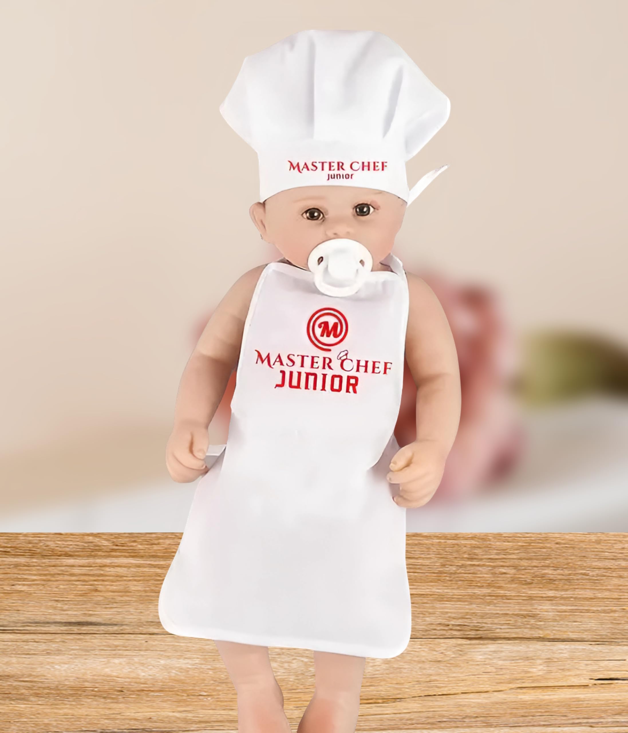 Fancy Steps Baby Chef dress Polycotton Little Helper Apron and Chef Cap Set for Photo-shoots, Fun, Activity for Baby (Baby Chef)