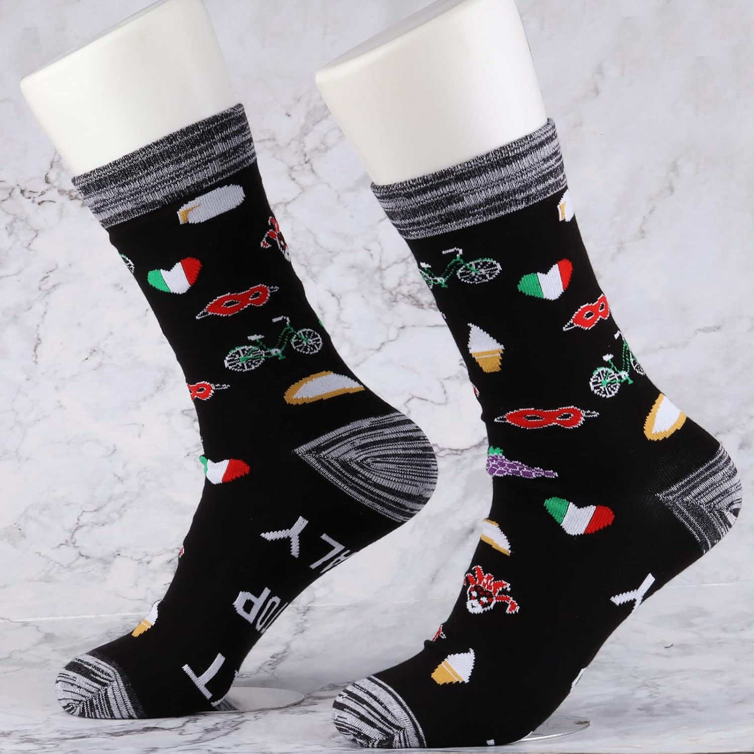 JXGZSO Italy Symbols Gift Next Stop Italy Socks Italy Lover Gift Italy Trip Gift Europe Travel Gift World Traveler Socks - Image 5