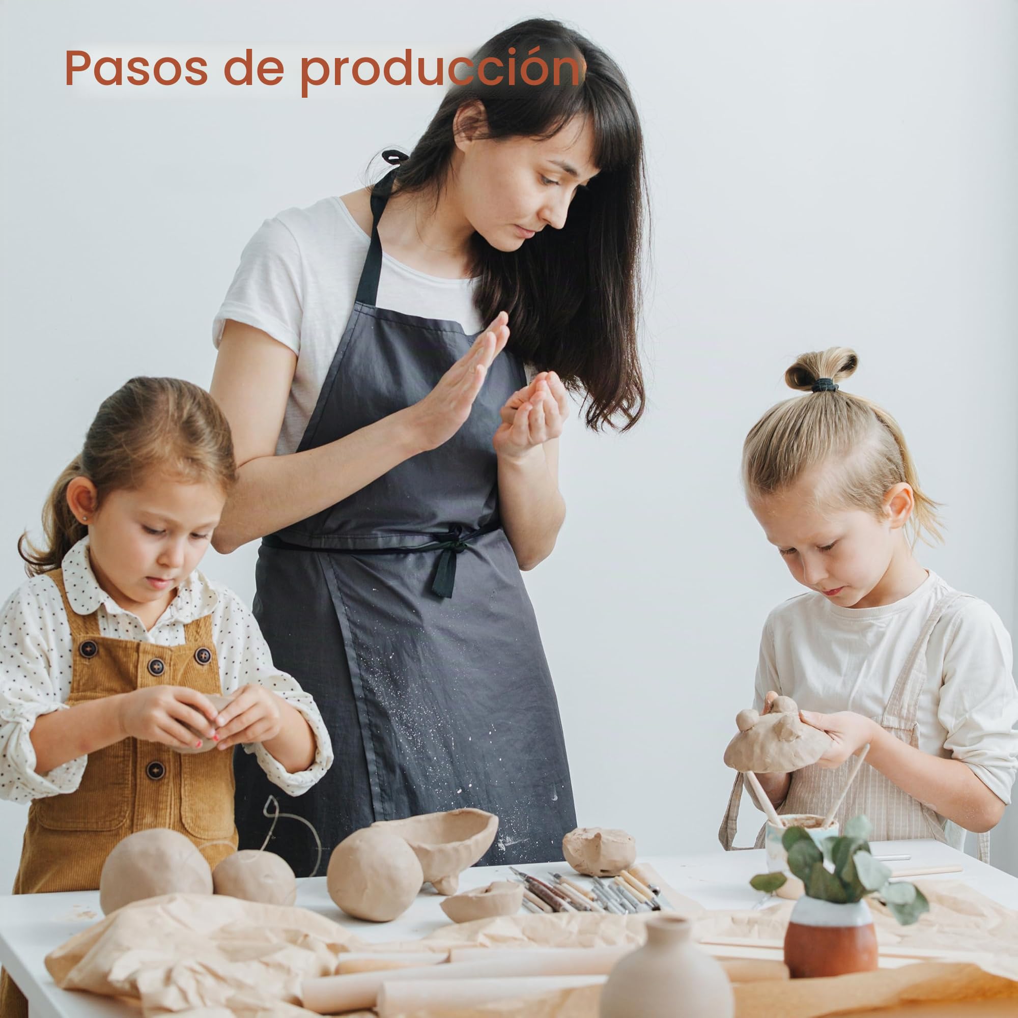 Caydo Kit de Arcilla secante al Aire para Adultos & Principiantes – Set de cerámica Completo con Herramientas, Pinturas acrílicas, Esmalte & Manual – ¡Ideal para casa & Navidad