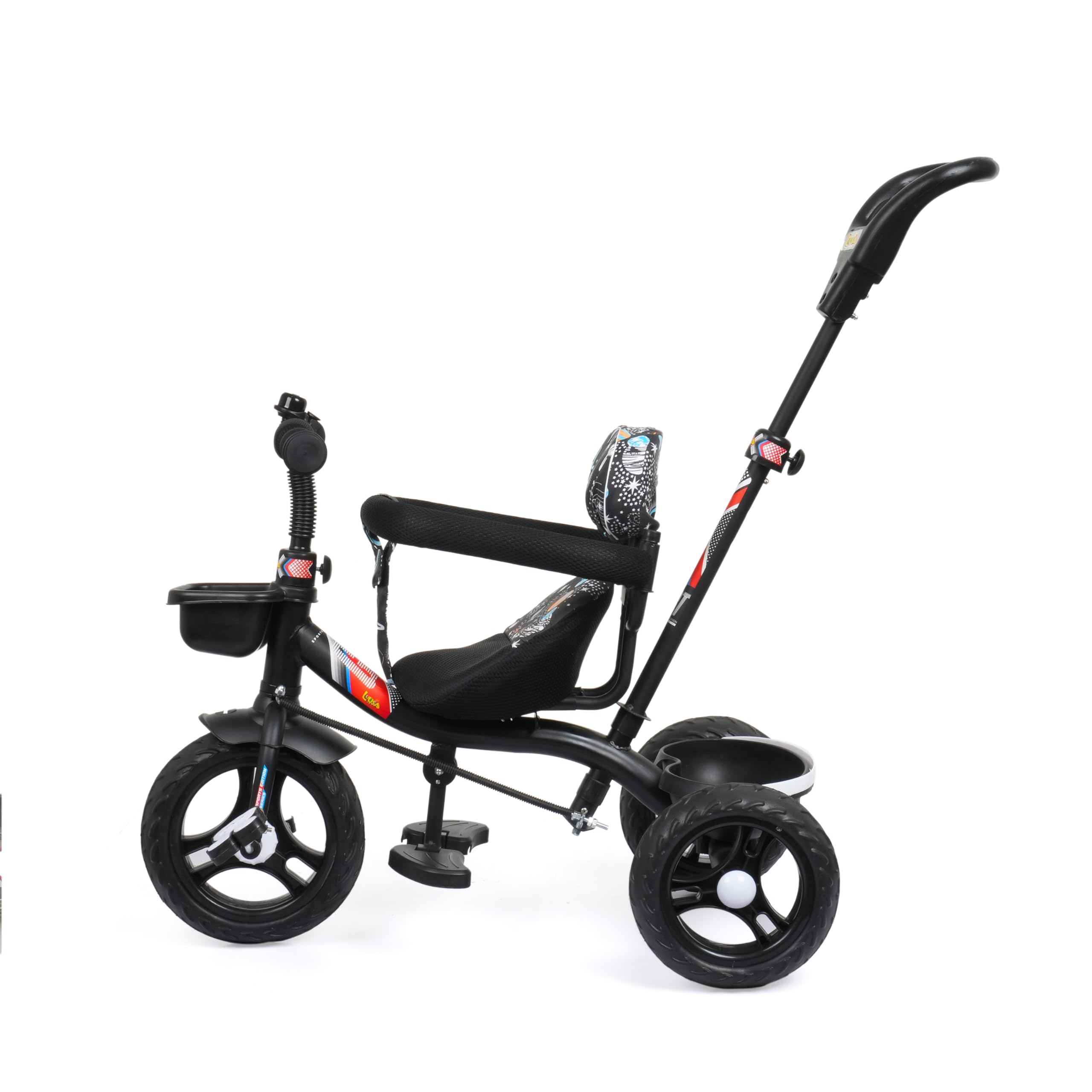 Luusa® Galaxy Edition GT-500 Plug and Play Tricycle with Height Adjustable Parental Control | Kids Safety Belt | Foam Cushion Seat | for Age Group 2+ Years | Carring Capacity 30-KGS (Galaxy Black) - Image 5 thumbnail