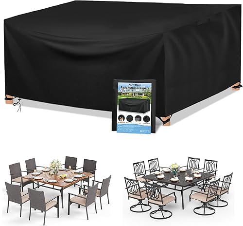 Miniatura 9 de Wanocean Fundas impermeables para muebles de patio, 55 x 55 pulgadas, funda para muebles de exterior con bolsa de almacenamiento, funda de mesa y