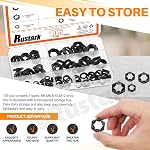 105Pcs M6 M8 M10 M12 M14 65Mn Push On Lock Nuts Assortment Kit Black Push Nuts Hex Hardware Nuts Fasteners Metric Machine Nuts for Machinery Manufacturing