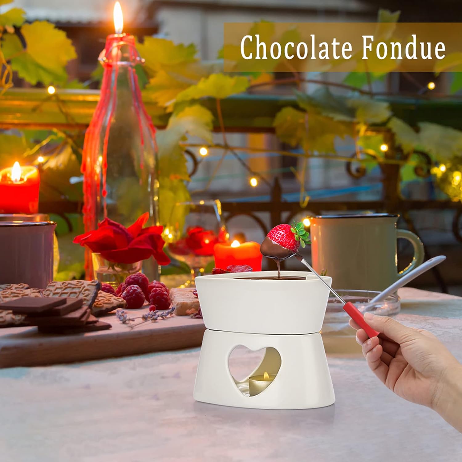 Individual Fondue Pots Ceramic Butter Warmer Mini Melting Pot