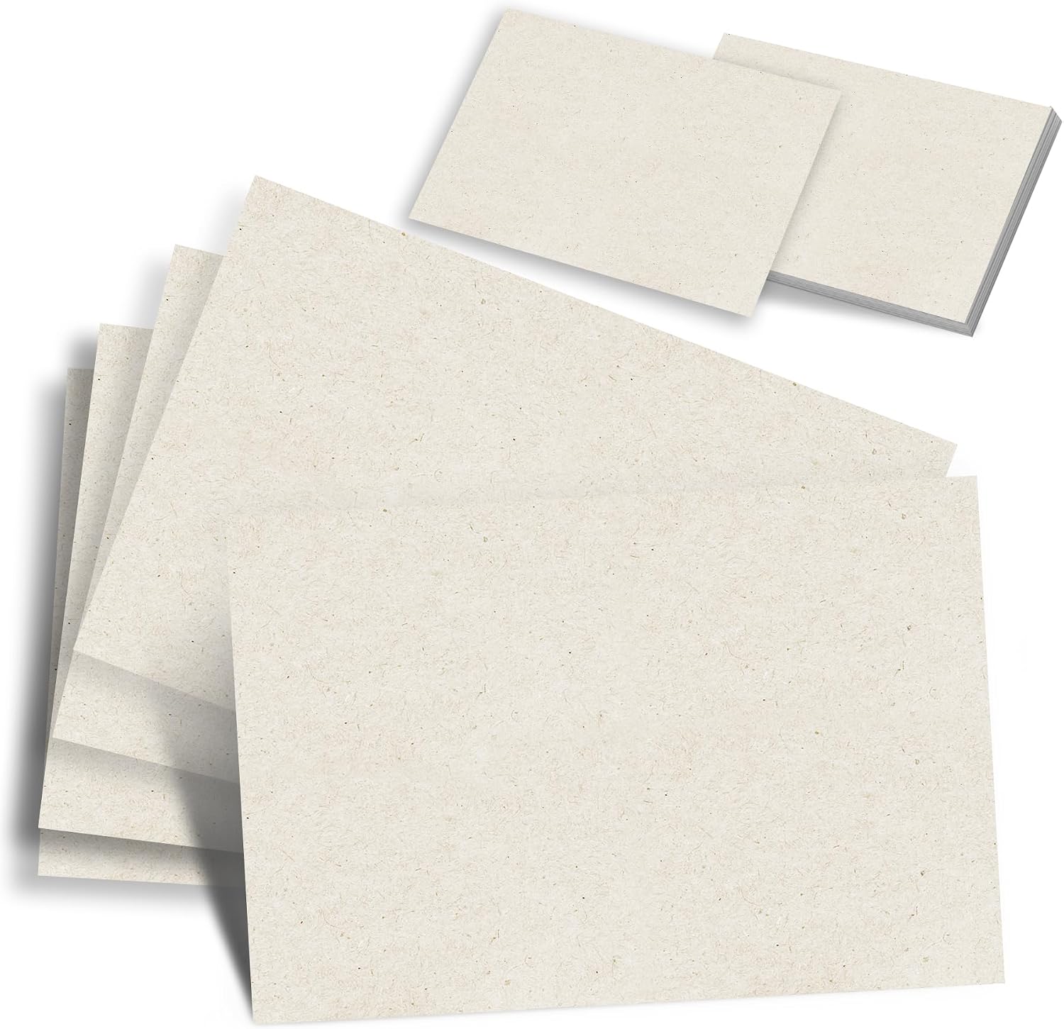 Premium Blank Index Cards (60 Ct), 5.7x3.8in Heavyweight 300GSM Matte Cardstock, Rustic Kraft Texture, Durable & Bleed-Resistant for Notes, Study & Organization