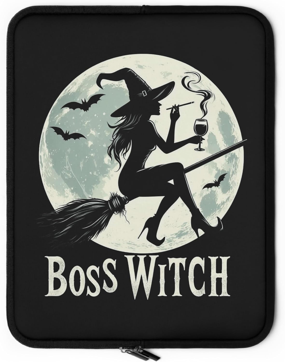 Boss Witch - Gothic Laptop Sleeve - A Witchy Alternative Laptop Case Ideal for Travel, Work and Play (15 Inch)