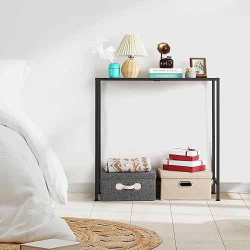 Miniatura 9 de Mesa consola para entrada, mesas pequeñas, consola estrecha negra, mesa de pasillo, muebles de sala de estar, mesa auxiliar delgada detrás del sofá,