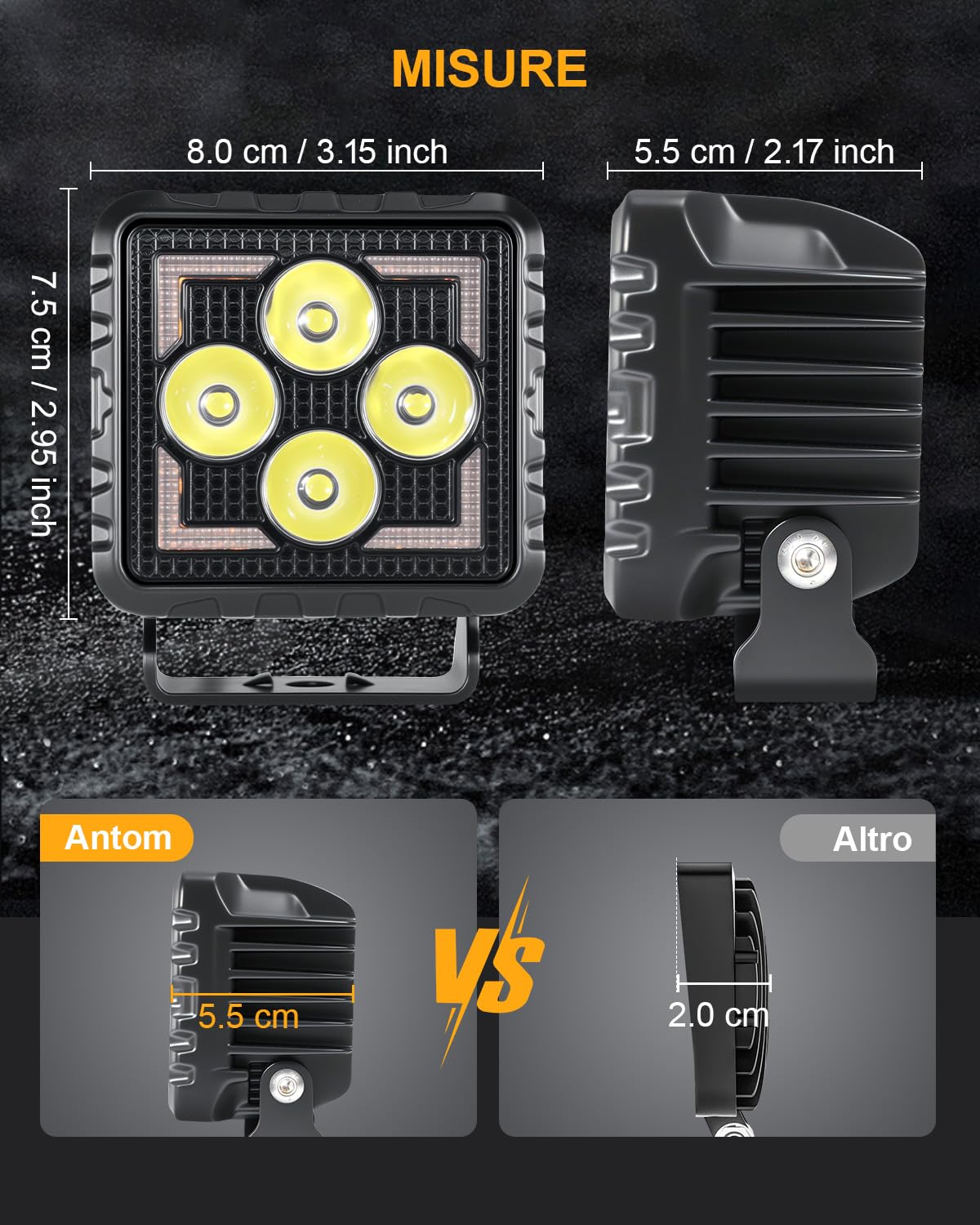 antom 2 Pezzi Fari LED 28000 Lumen 3000K/6500K Fari Aggiuntivi 12V 24V IP68 Con Chip LED Di Alta Qualità Per SUV, UTV, Escavatori, Trattori, ATV Fuoristrada.