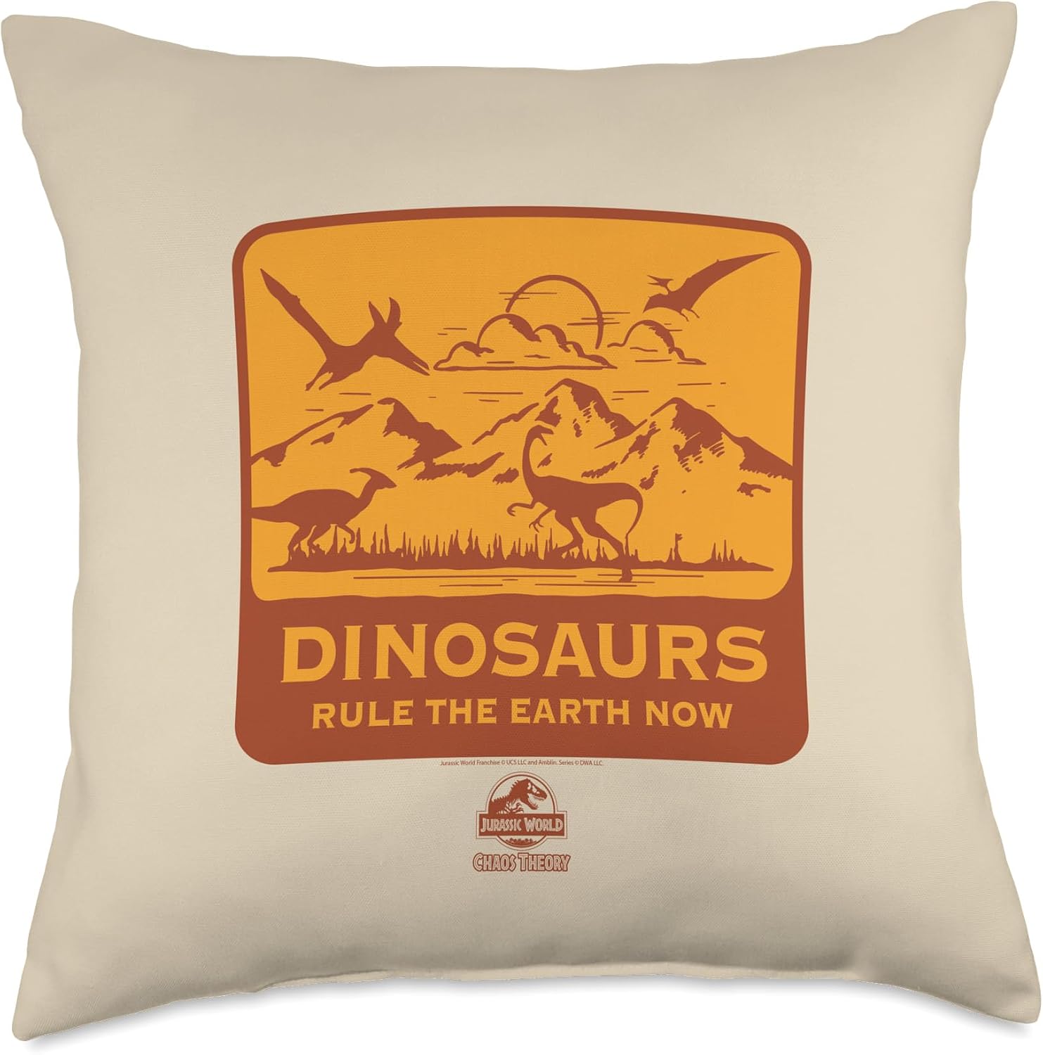 Jurassic World: Chaos Theory Dinosaurs Rule the Earth Now Throw Pillow