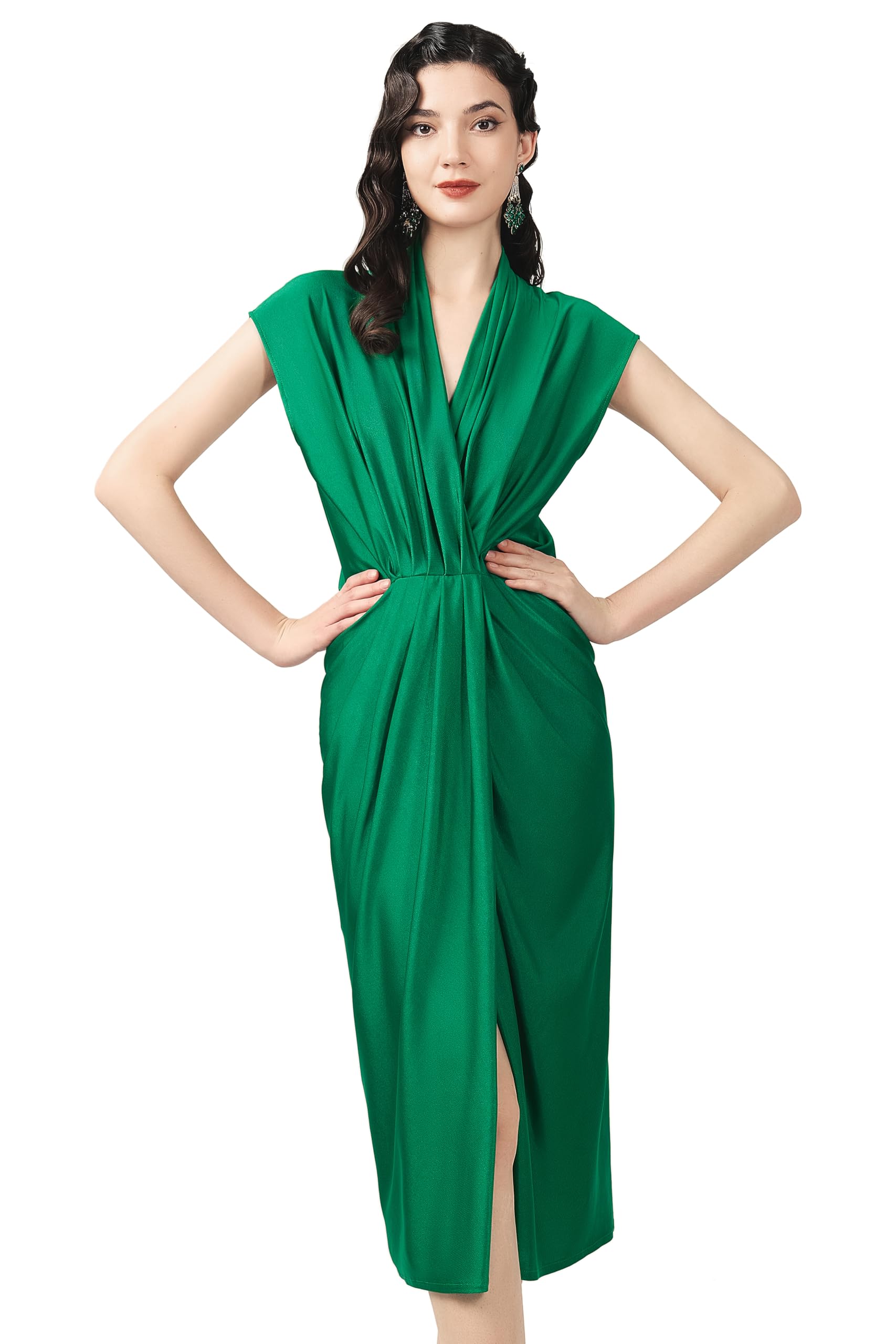 Robe de cocktail drapée pour masquer les rondeurs soirée taille 40