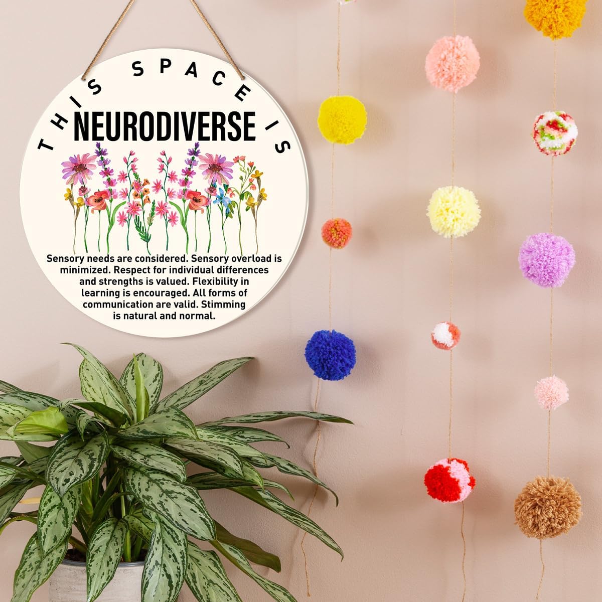 Muktoujaumai Mental Health Wall Decor, Autism Awareness Hanging Sign Decor Wall Decorations Sign for Therapy Office, Home, Counseling Room, Gift for Autism Family Mom Therapist Psychologist - Image 4