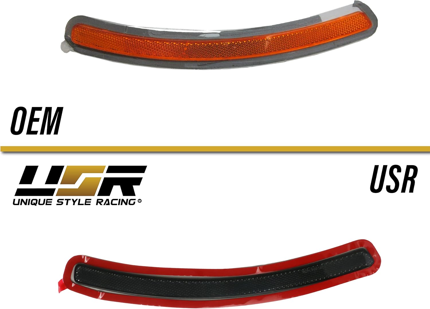 USR BMW X5 G05 Side Marker Lights - Euro Style Smoke Lens Front Bumper Reflector Light Set (Left + Right) Compatible with 2019-2023 BMW X5 G05 Chassis (Smoked)