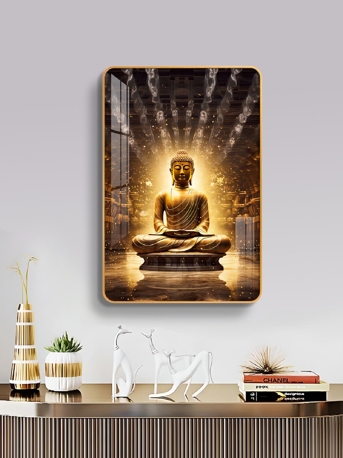 Lotus Serenity Buddha Wall Art - Glass Finish -4 Lotus Serenity Buddha Wall Art - Glass Finish -4