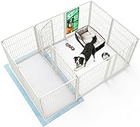 Vista 40 de FXW Homeplus Unleashed Corralito para Perros de Interior - Juego Sin Estrés y Seguro, Resistente de 40 Pulgadas 6 Paneles Corralito para Perros Negro