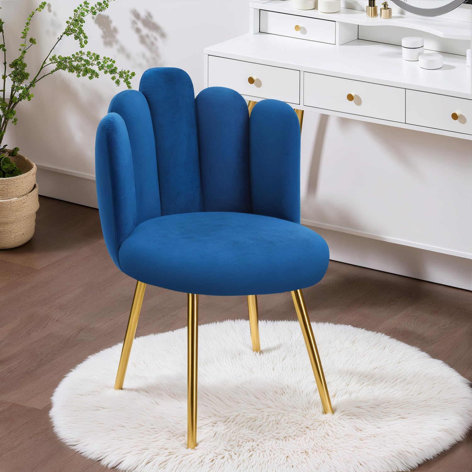ivoros Velvet Vanity Chair Set of 2, Modern Accent Chair