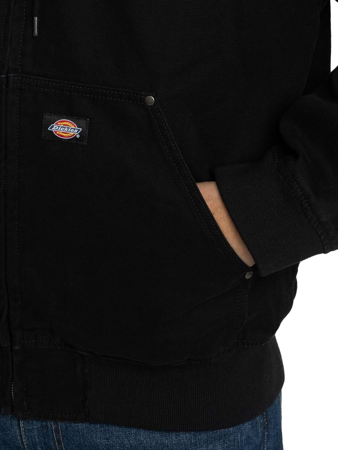 Dickies Men's Unlined Canvas Barn Hooded Jacket, Black, XL