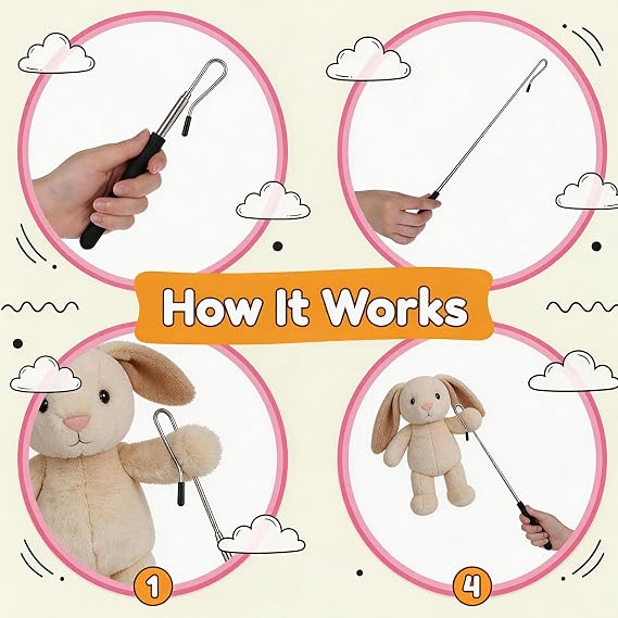 4 Pcs Adjustable Puppet Handles Arm Control Rod, 8-21 Inch Extendable Puppet Stick Metal Puppets Rod Accessory for Small and Large Puppets