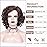 SEVENCOLORS Short Brown Curly Wigs for Black Women Synthetic Mixed Brown Big Curly Bob Wig