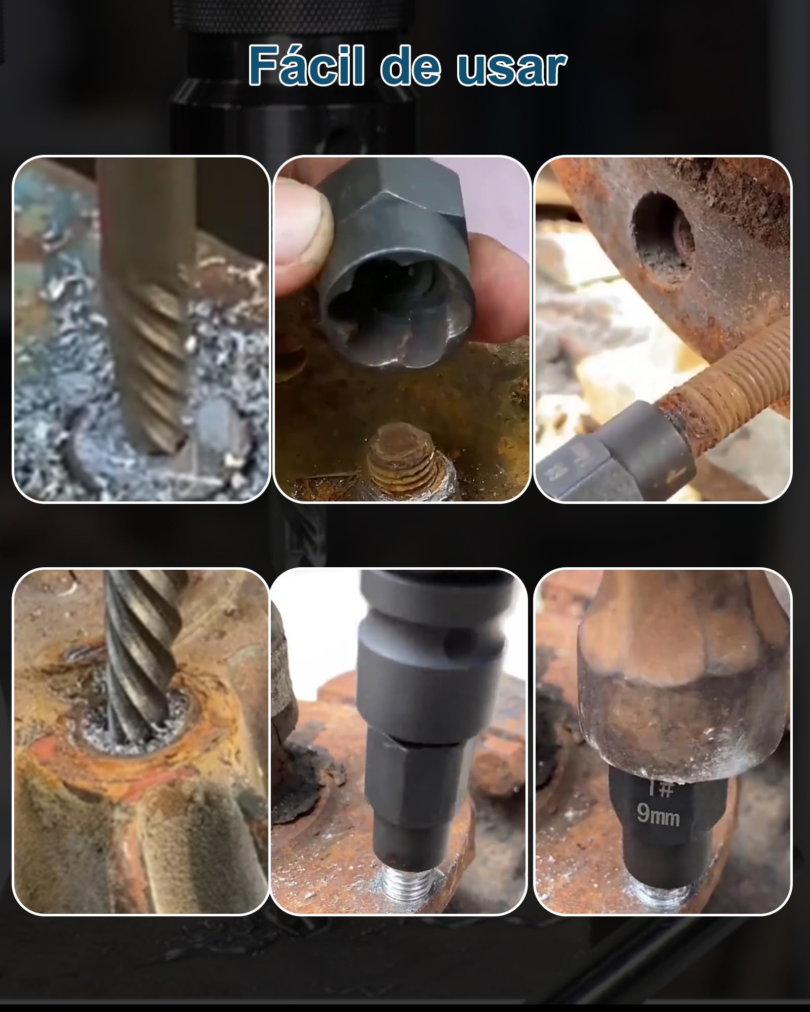 26 Piezas Juego de Extractores de Tornillos Pelados con Adaptador Hexagonal Juego Extractores Pernos Juego Brocas para Mano Izquierda para Pernos, Tuercas y Tornillos Dañados y Oxidados