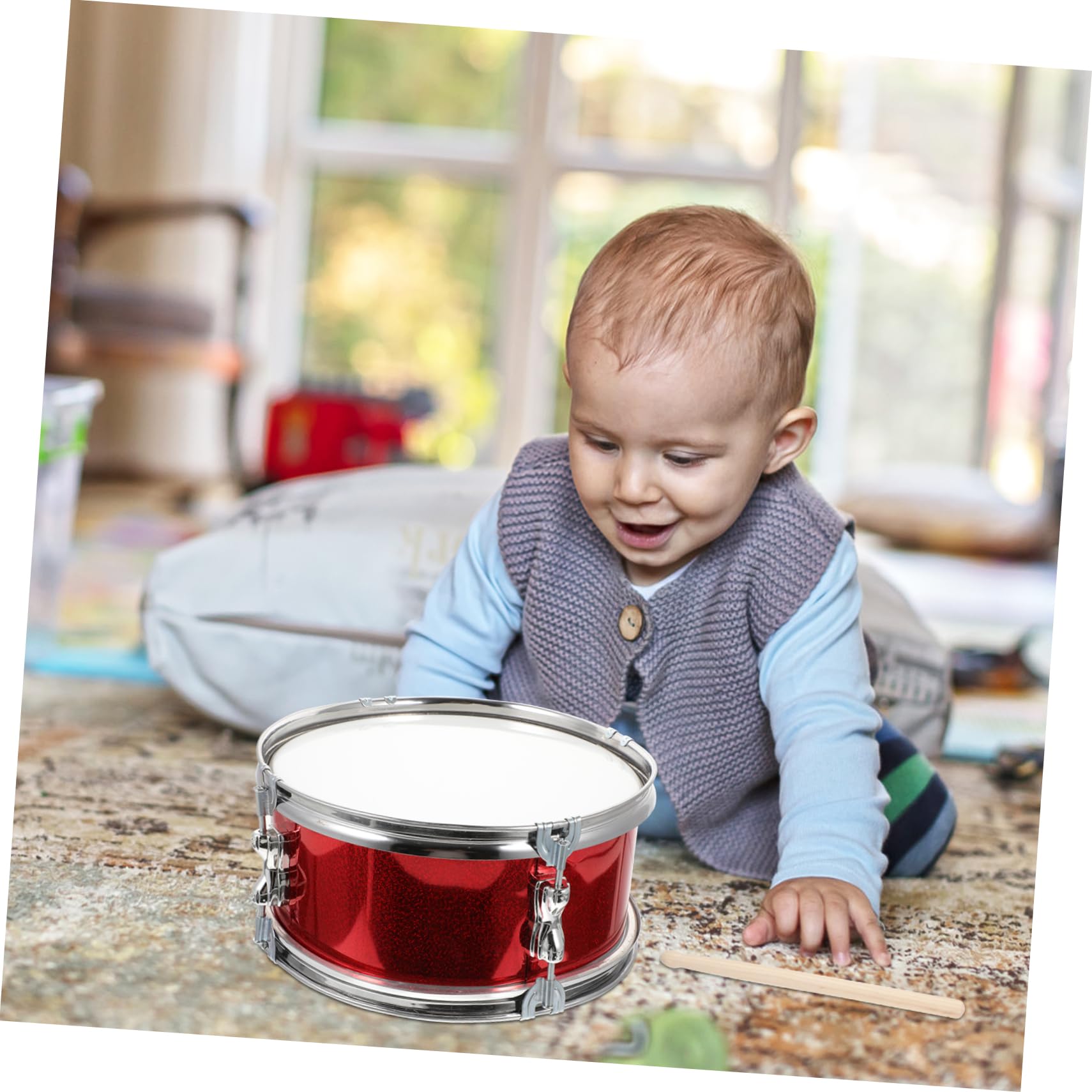 Sosoport Tambor Infantil De Instrumento Musical para Juguete Educativo para Performances Casa o Escuela Tambor Metálico para Percusión