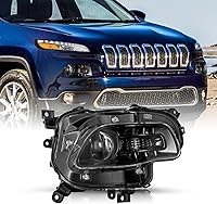 Vista 12 de JSBOYAT Compatible con 2014-2018 Jeep Cherokee Luz LED DRL de estacionamiento Señal de giro estilo OE Faros LED DRL cromados para parachoques Señal