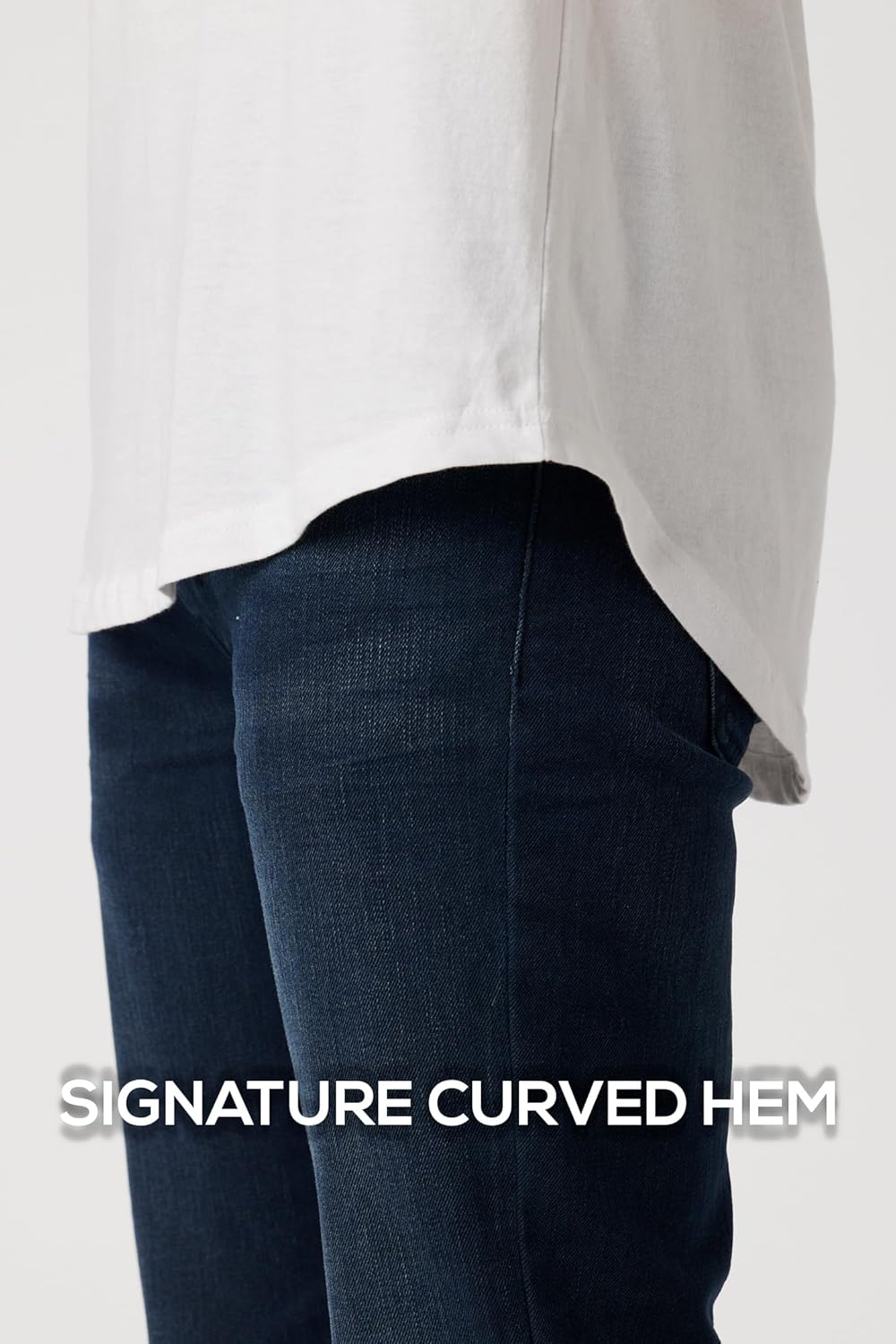 ShirtBANC Hipster Hip Hop Elong Drop Cut Mens Shirt Dance Dropcut Tshirt Small White