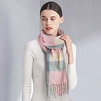 Vista 4 de Loritta Bufanda para mujer, chales largos a cuadros, para invierno, cálida, bufandas grandes, regalos