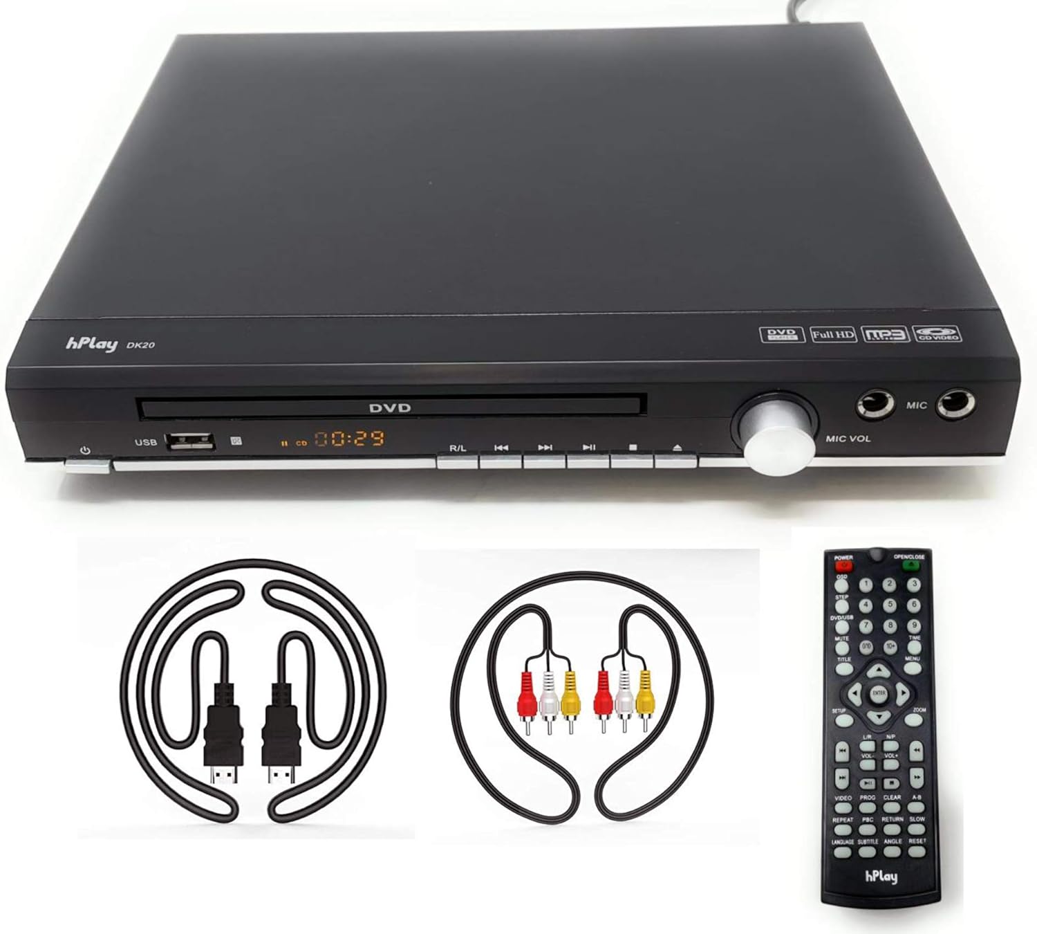 Buy hPlay D20K Upconvert to 1080P DVD, CD Multimedia Player, Region Free, HDMI and RCA Output